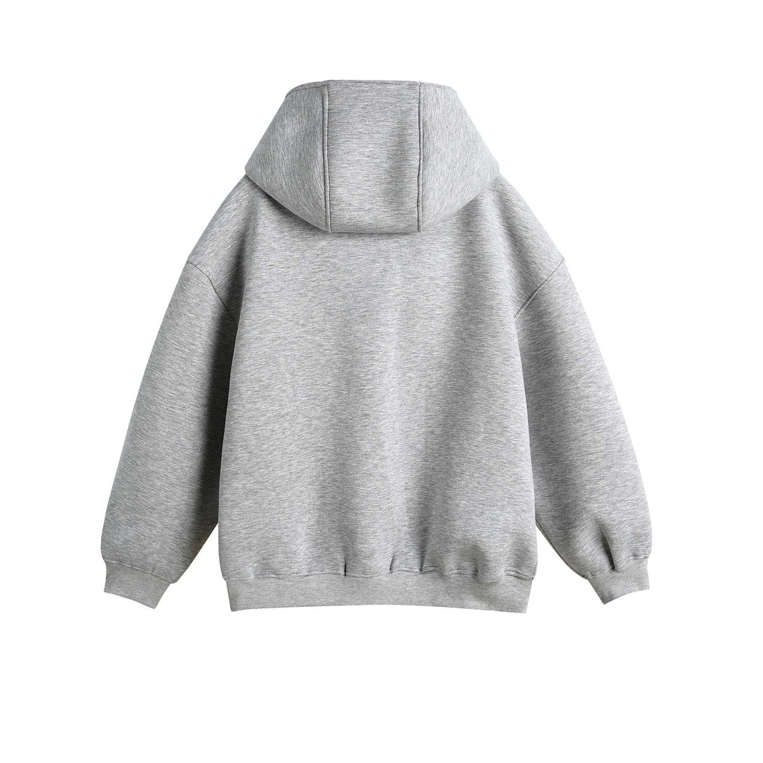 Unisex Oversize Kapuzen‑Zipjacke mit asymmetrischem Reißverschluss und hohem Funnelkragen Shop Nory