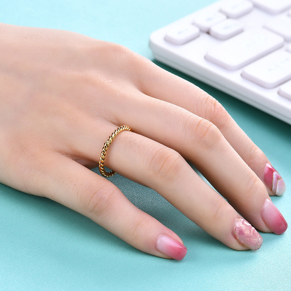 Damen Edelstahlarmreif mit gedrehtem Design Shop Nory