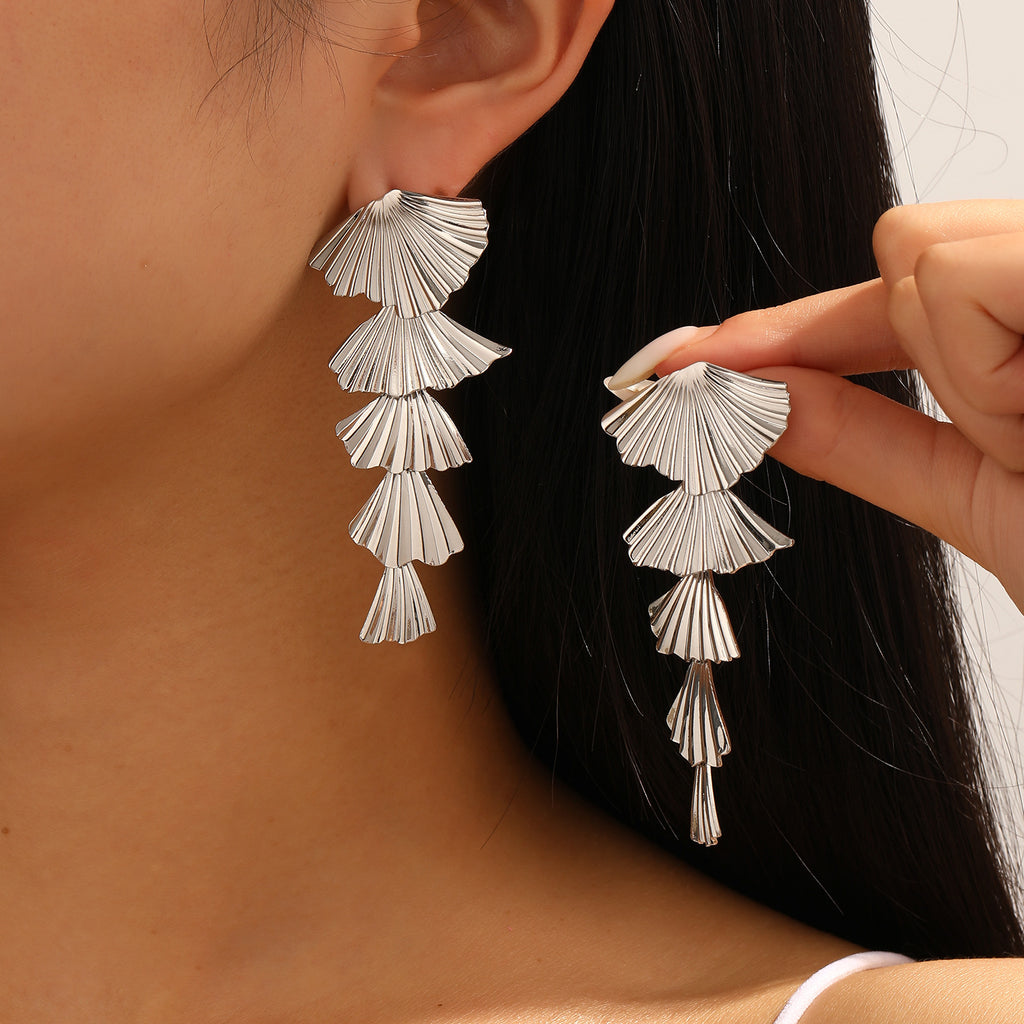 Damen Hängende Ohrringe im eleganten Ginkgo-Blatt-Design Shop Nory
