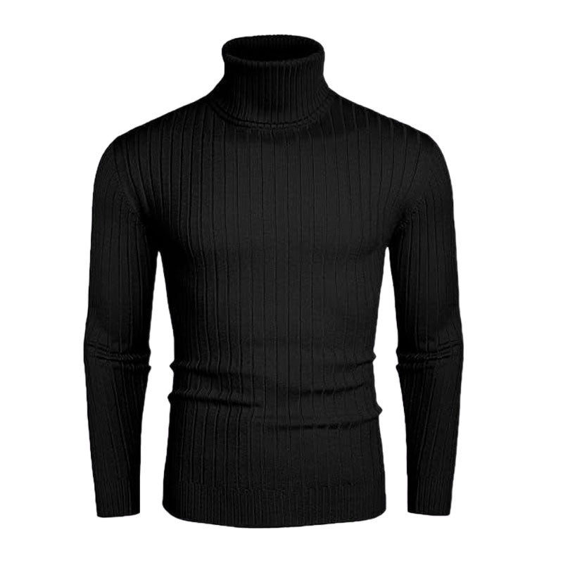 Herren gerippter Rollkragenpullover aus Feinstrick mit taillierter Silhouette Shop Nory