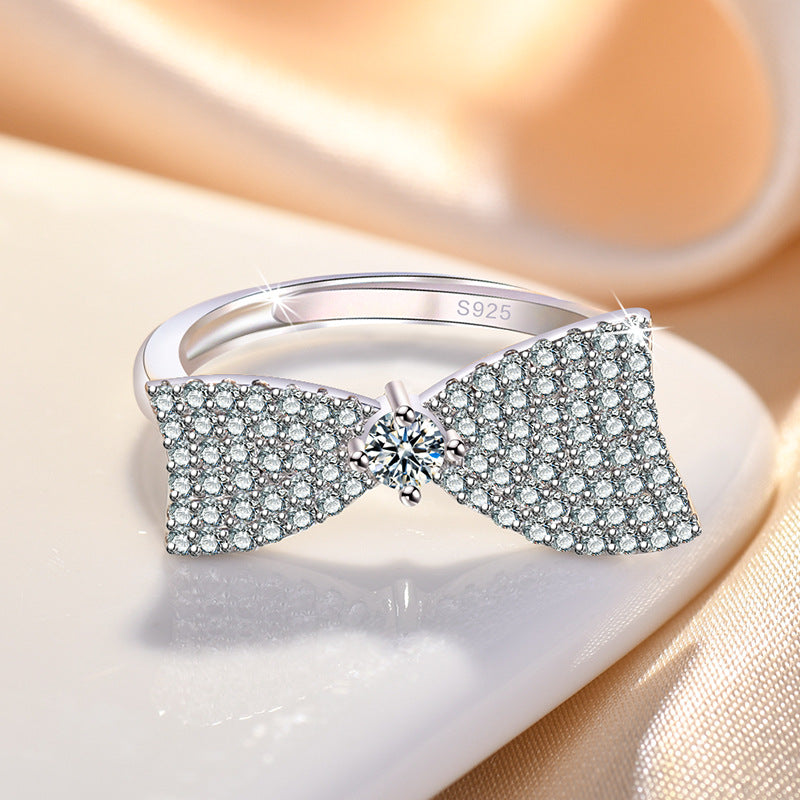 Damen Glamouröser Ring mit funkelndem Schleifen-Design Shop Nory