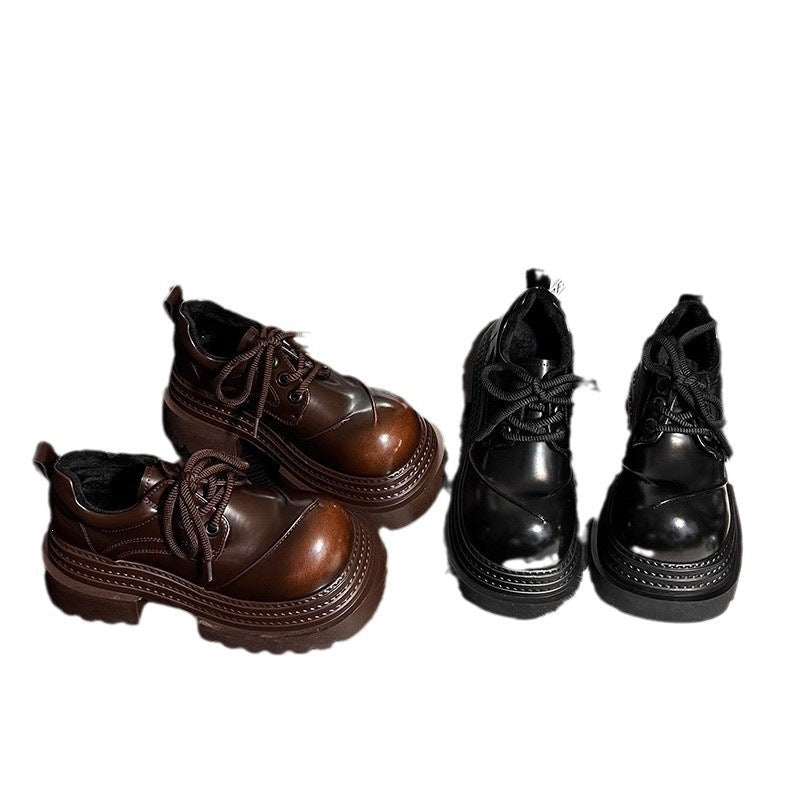 Damen Chunky Schnürschuhe mit doppelter Sohle und innovative Akzent Shopnory