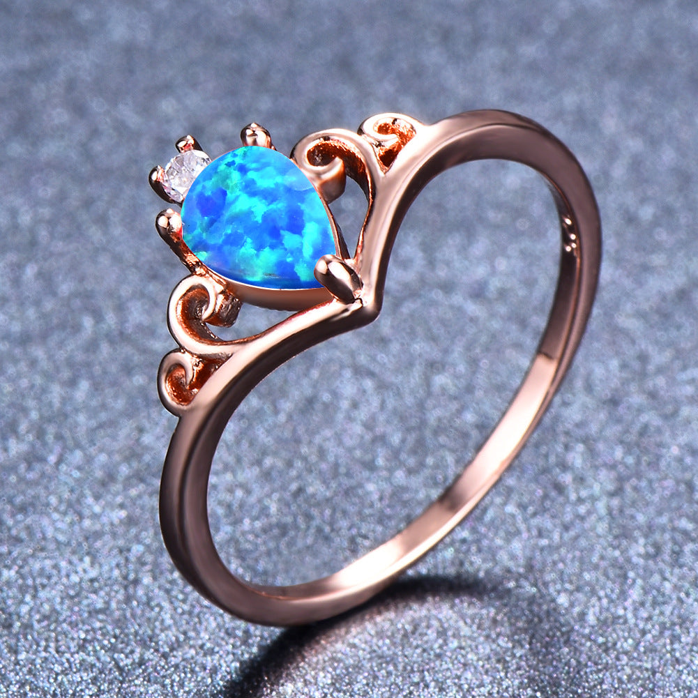 Damen Ring mit filigranem Design und schimmerndem Opal Shop Nory
