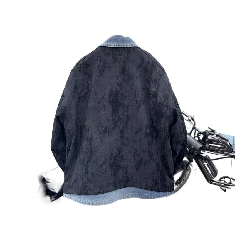 Herren Overshirt-Jacke mit Jeans-Innenblende und Reißverschluss-Brusttasche Shop Nory
