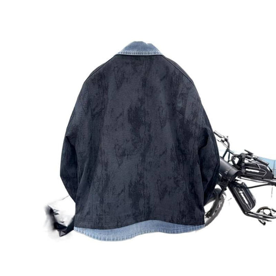 Herren Overshirt-Jacke mit Jeans-Innenblende und Reißverschluss-Brusttasche Shop Nory