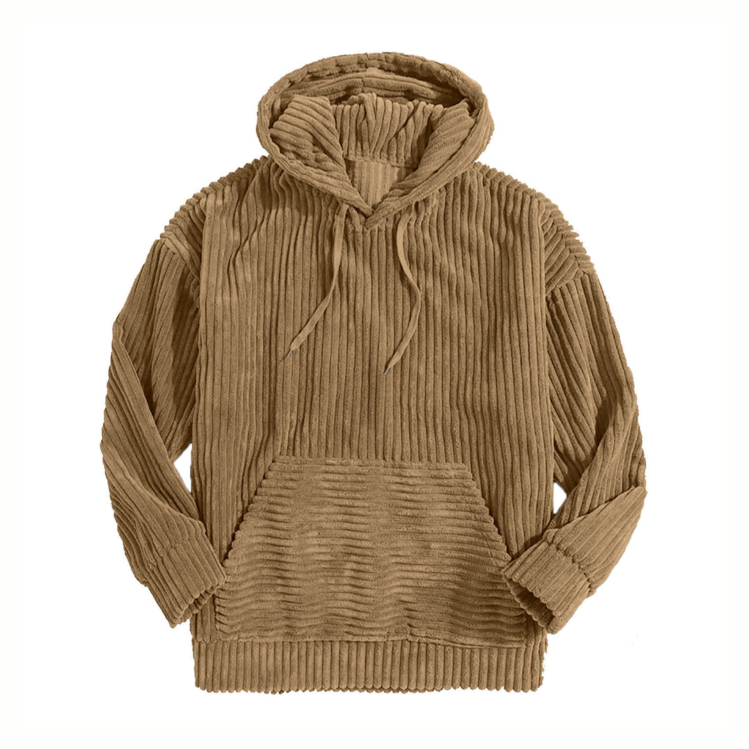 Unisex nan gerippter Samt-Hoodie mit Kapuze und Kängurutasche Shop Nory
