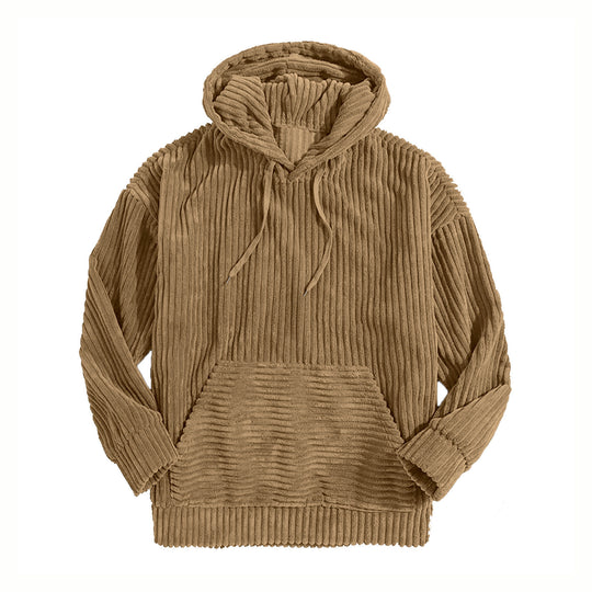 Unisex nan gerippter Samt-Hoodie mit Kapuze und Kängurutasche Shop Nory