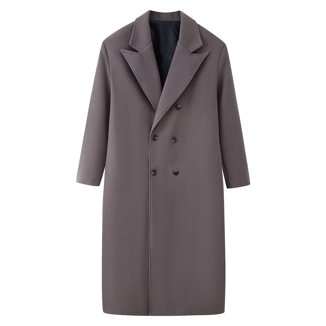 Herren Doppelreihiger Longcoat mit schmalem Revers und geradem Schnitt Shop Nory