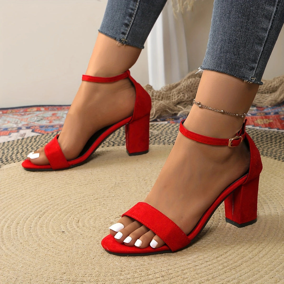 Damen Absatzsandalen mit transparenten Riemen und glitzerndem Akzent
