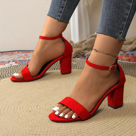 Damen Absatzsandalen mit transparenten Riemen und glitzerndem Akzent