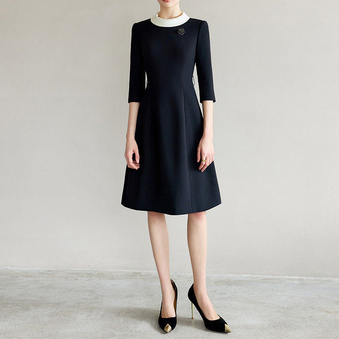 Damen Elegantes Midikleid mit Taillengürtel Shop Nory