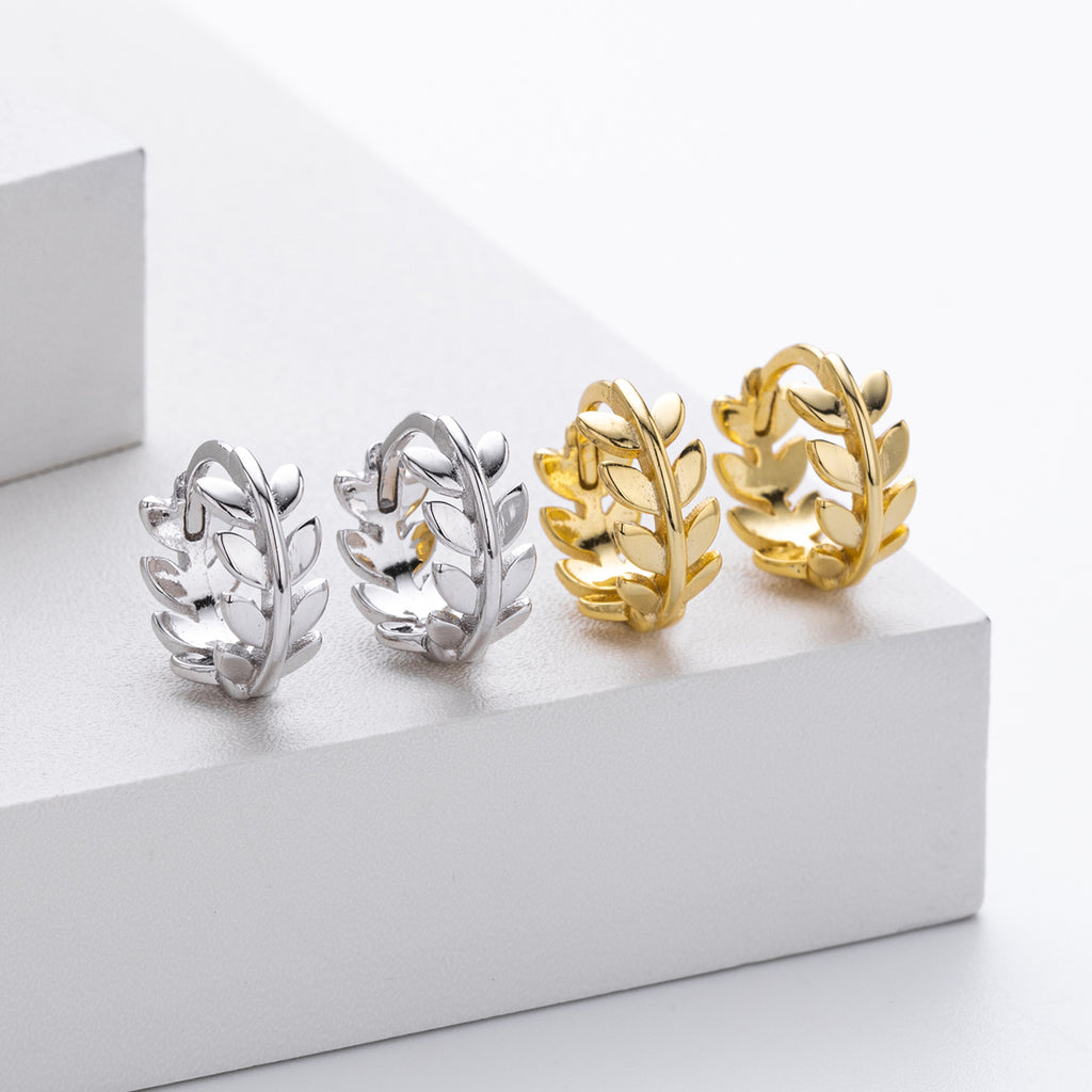 Damen Ohrringe im eleganten Blattdesign aus hochwertigem 925 Sterling Silber Shop Nory