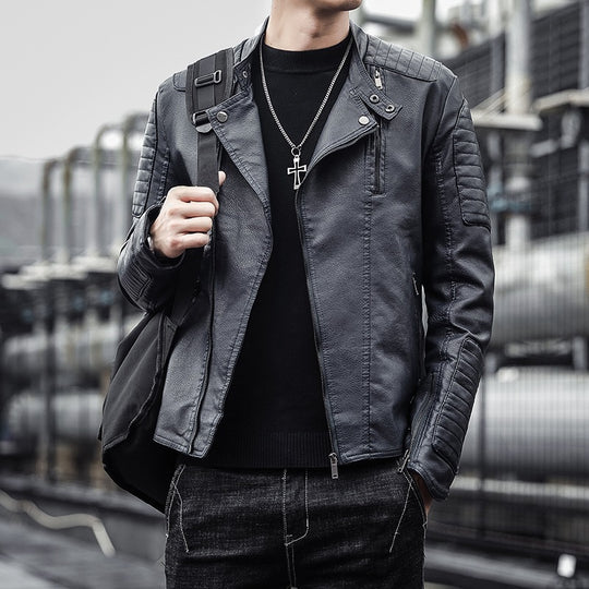 Herren Modische Bikerjacke aus Kunstleder Shop Nory 1787738599