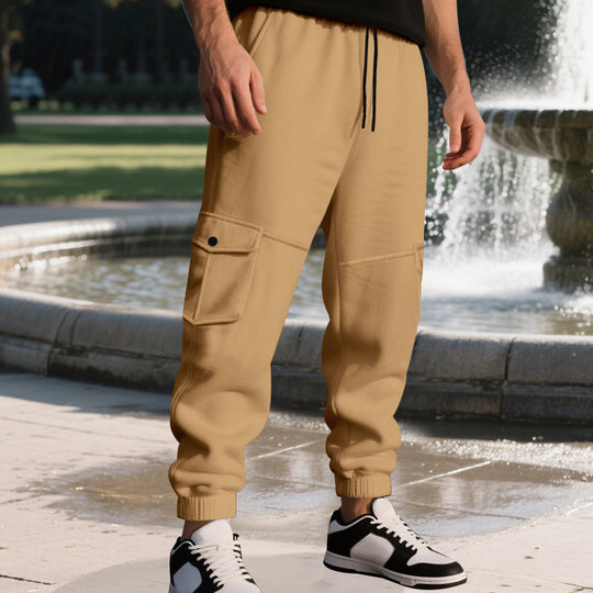 Herren Funktionale Cargo-Jogginghose mit Tunnelzug, Sicherheits-Flap-Taschen und elastischem Knöchelbündchen Shop Nory