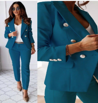 Damen Doppelreihiger taillierter Hosenanzug mit Slim-Hose Shop Nory