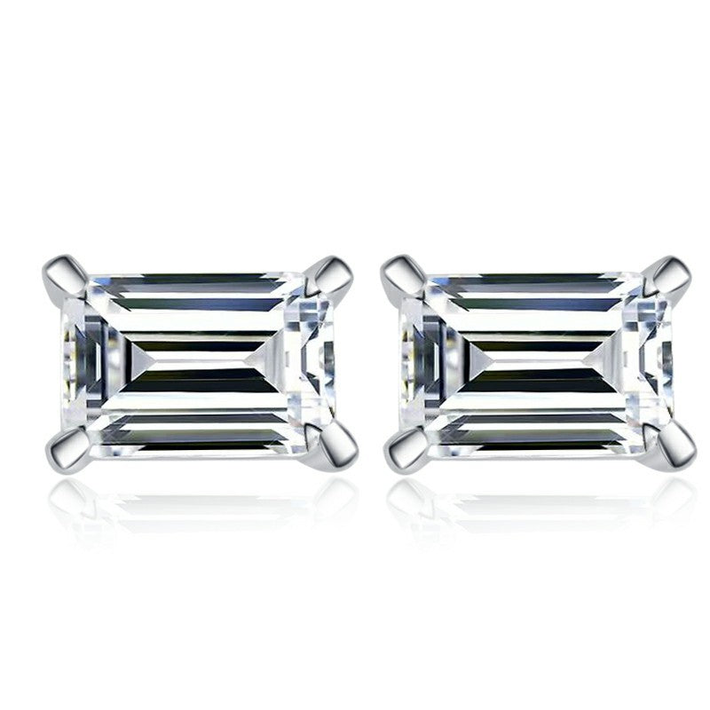 Damen Ohrstecker mit elegantem rechteckigem Kristall-Design Shop Nory