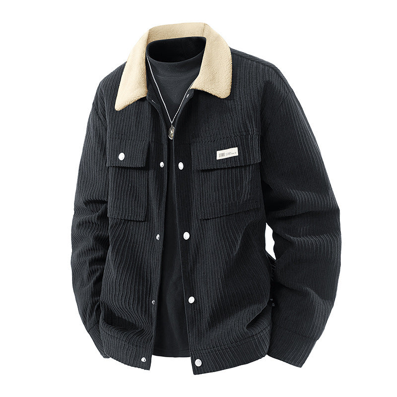 Herren Modische Cordjacke mit Fleecefutter Shop Nory