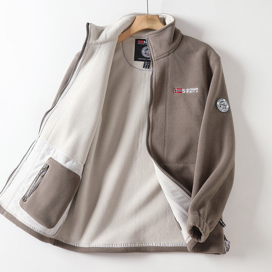 Herren Mikrofleece-Quiltjacke mit Stehkragen, elastischen Bündchen und verdeckten Eingrifftaschen Shop Nory