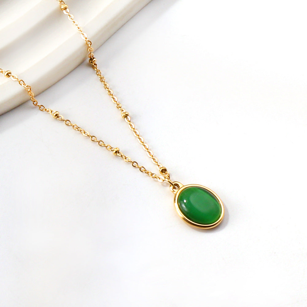 Damen elegante Halskette mit geometrischem Kompassanhänger aus hochwertigem Edelstahl und goldplattiertem Finish Shop Nory