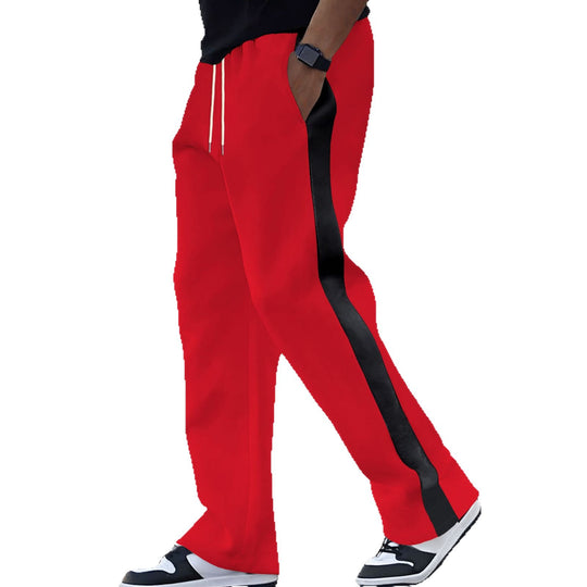 Herren Weite Trackhose mit Kontrastseiten, Tunnelzug und geripptem Bund Shop Nory