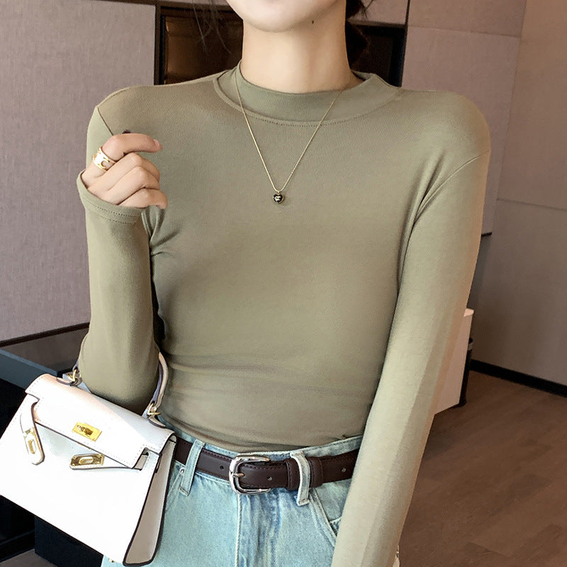 Damen Elegantes Langarmshirt mit hochgeschlossenem Kragen Shop Nory