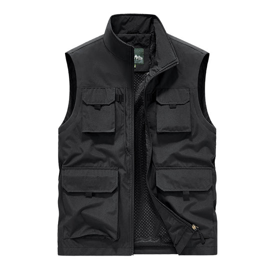 Herren Multifunktionale Outdoorweste mit Mehrfach-Taschen und atmungsaktivem Meshfutter Shop Nory