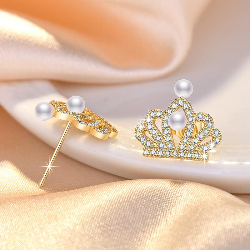 Damen Elegante Ohrringe mit Perlen und Kristallen Shop Nory