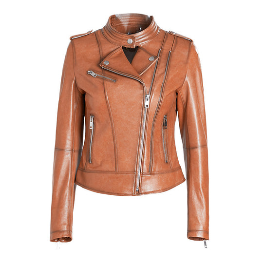 Damen Trendige Bikerjacke aus hochwertigem Kunstleder Shop Nory