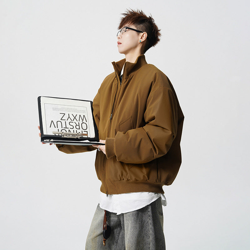 Herren Oversized Bomberjacke mit wattierter Füllung und geripptem Saum Shop Nory