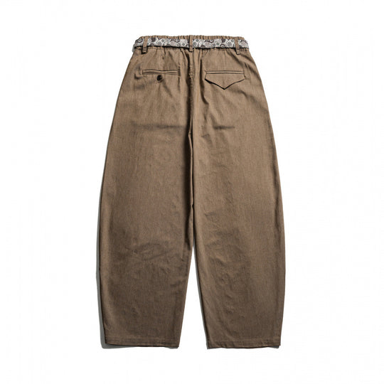 Herren Weite Highwaist Plissée-Hose mit elastischem Bund und bedrucktem Tunnelzug Shop Nory