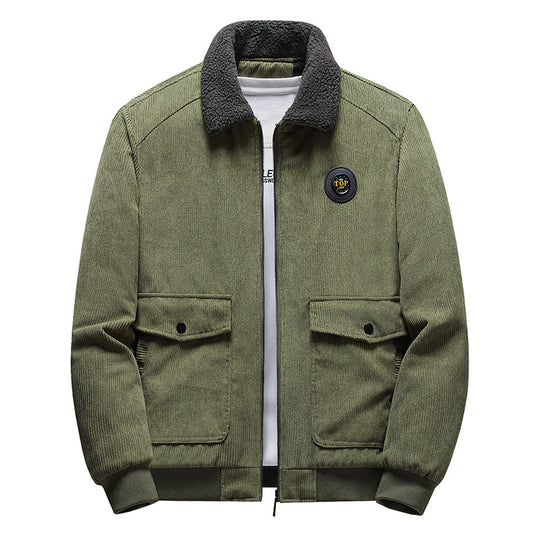 Herren Lässige Cordjacke mit Teddykragen Shop Nory