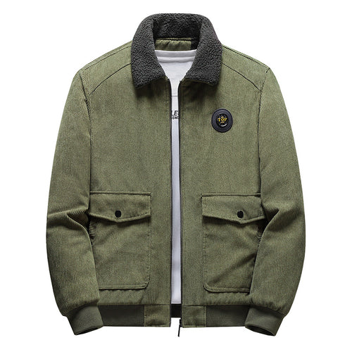 Herren Lässige Cordjacke mit Teddykragen Shop Nory