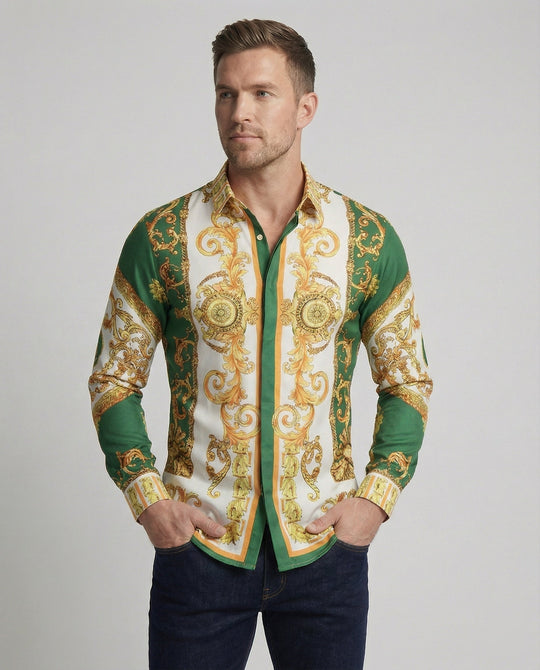 Herren Luxus Hemd mit eindrucksvollem Barockmuster