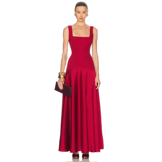 Damen Elegantes Maxikleid mit A-Linien-Silhouette und schmalen Trägern