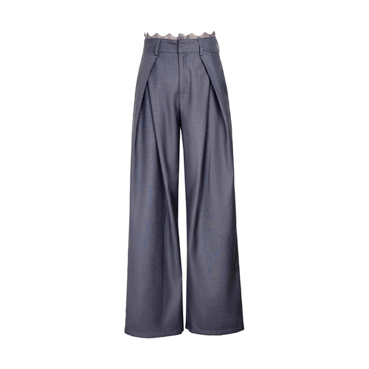 Damen Stylische High-Waist-Hose mit dekorativem Bund Shop Nory