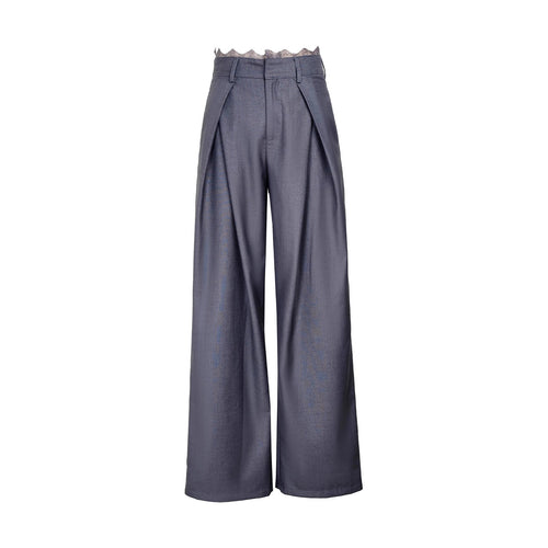 Damen Stylische High-Waist-Hose mit dekorativem Bund Shop Nory