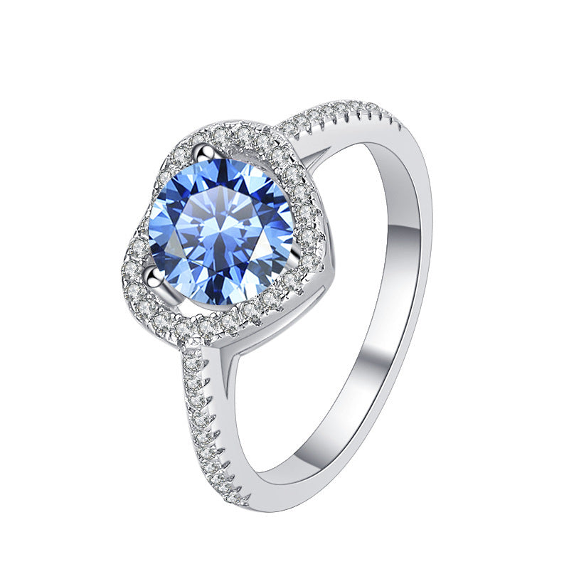 Damen zierlicher Verlobungsring mit funkelndem Herzdesign und glitzerndem Zirkonia Shop Nory