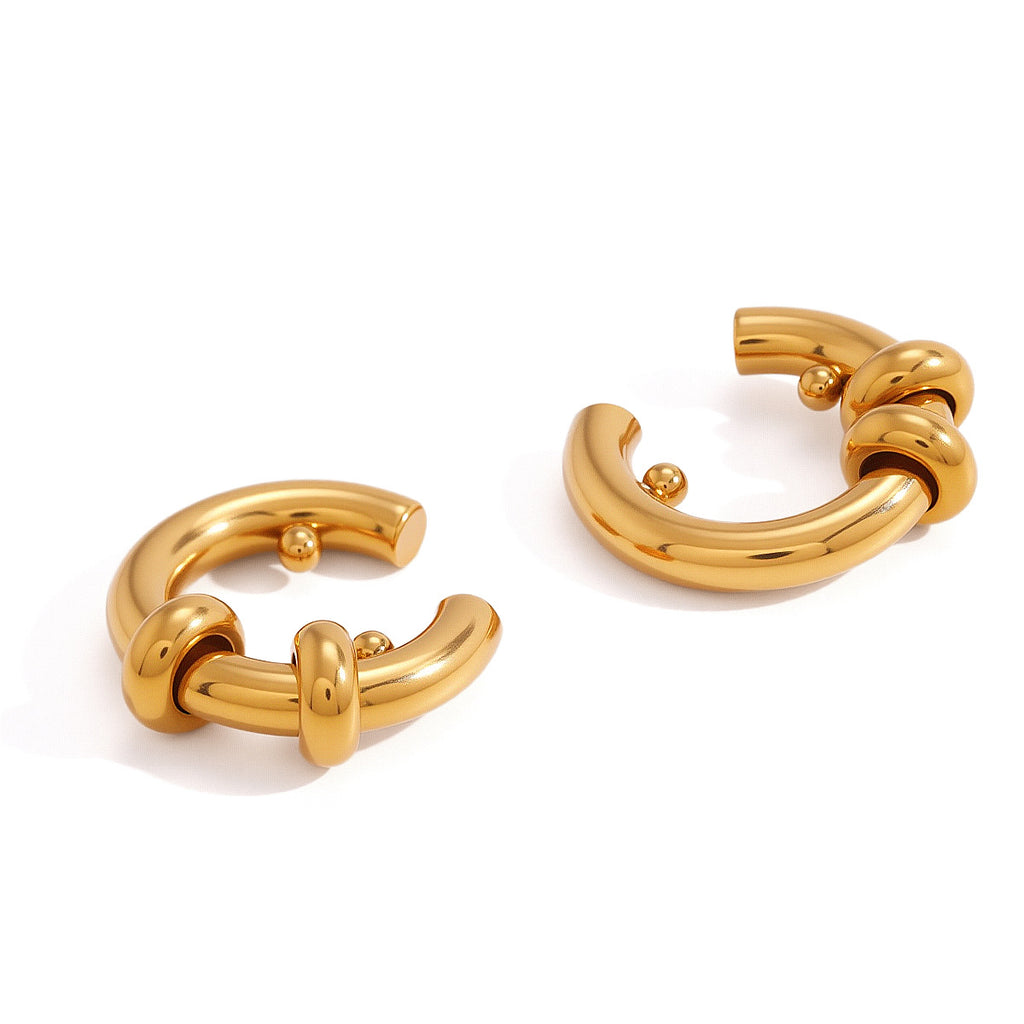 Damen Ohrhänger im modernen geschwungenen Design aus hochwertigem Edelstahl Shop Nory