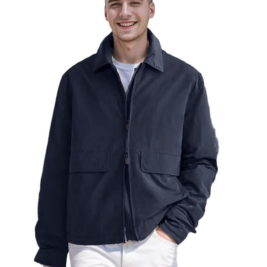 Herren Leichte Zip‑Jacke im Harrington‑Stil mit Pattentaschen Shop Nory