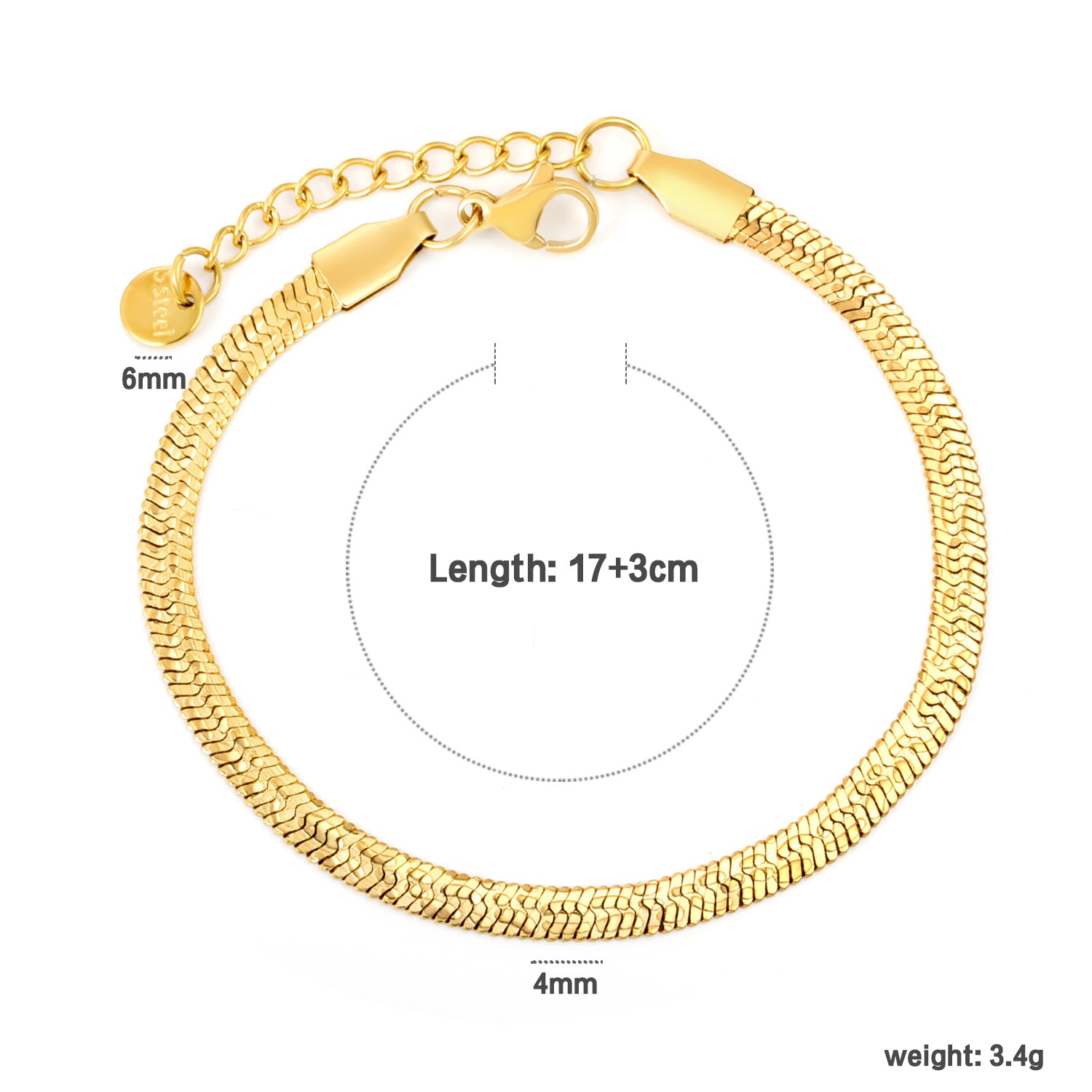 Damen modernes Edelstahl-Armband mit verstellbarem Verschluss Shop Nory