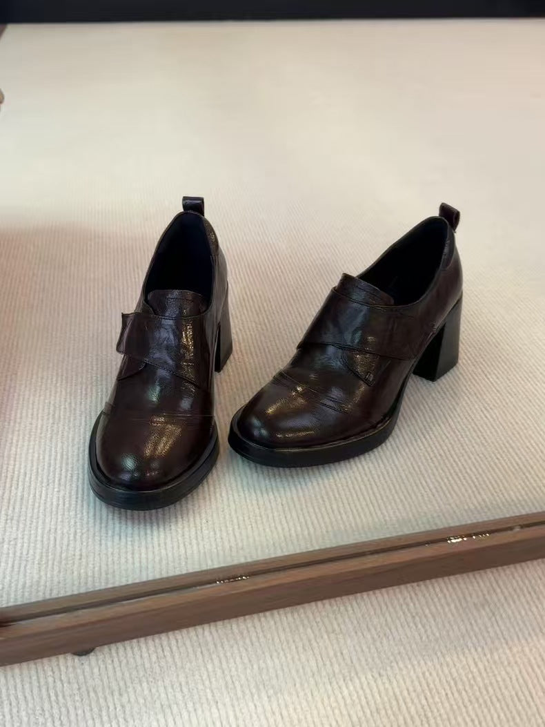 Damen Monkstrap-Loafer mit breitem Riemen und skulpturiertem Blockabsatz Shop Nory