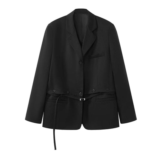 Damen Boxy-Schnitt Blazer mit verlängerter Schulterpartie und cleanem Revers Shop Nory