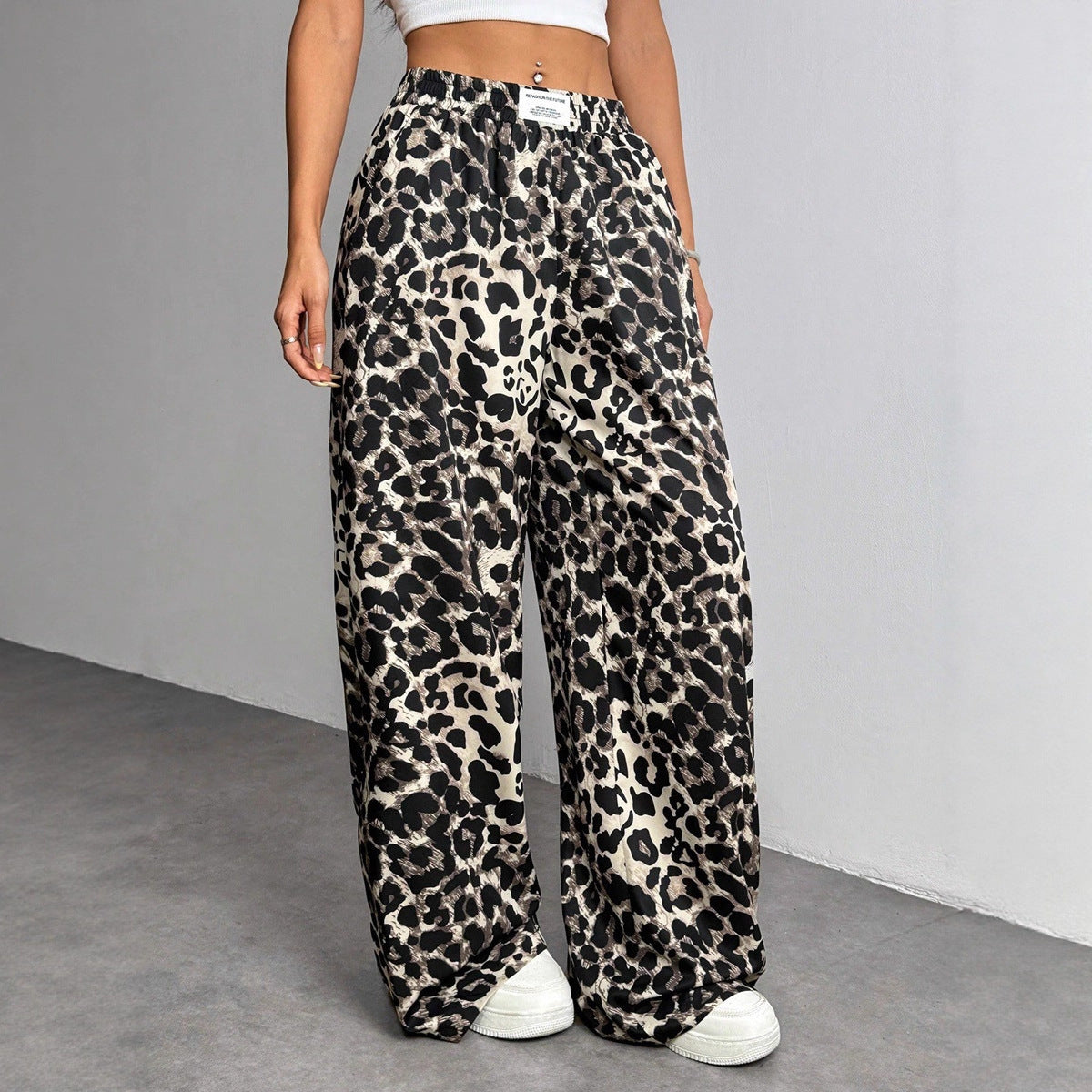 Damen Palazzo-Hose mit schickem Leopardenmuster Shopnory