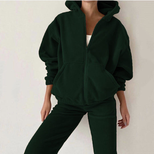 Damen oversized Hoodie mit Kängurutasche und Cargo-Jogginghose Set Shop Nory