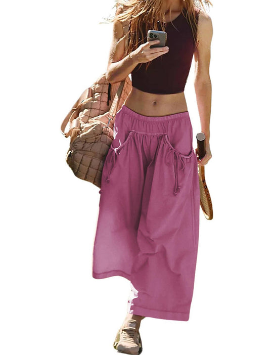 Damen Weite Culotte-Hose mit Kordelzug und großzügigen Taschen Shop Nory