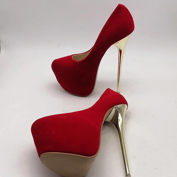 Damen elegante Stiletto-Pumps mit goldenen Akzenten