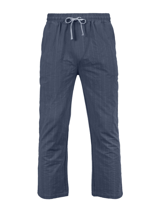 Herren Entspannte Pinstripe-Freizeithose mit elastischem Bund und Kordel Shop Nory