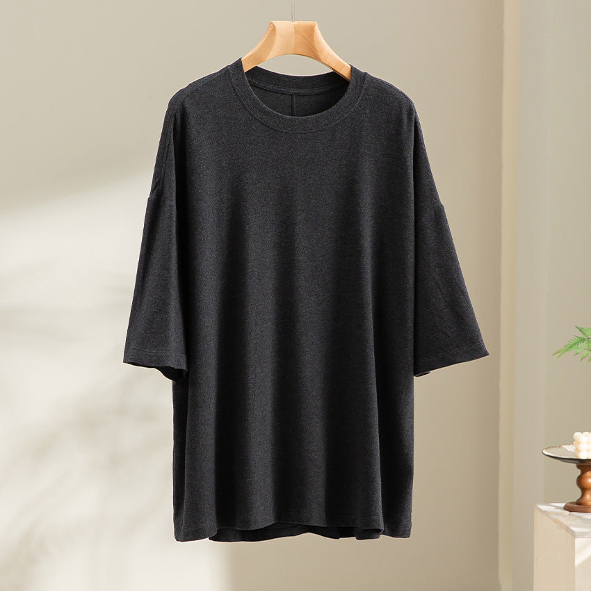 Herren Oversized T-Shirt aus hochwertigem Baumwollmix mit überschnittener Schulter und lockerem Fall Shop Nory