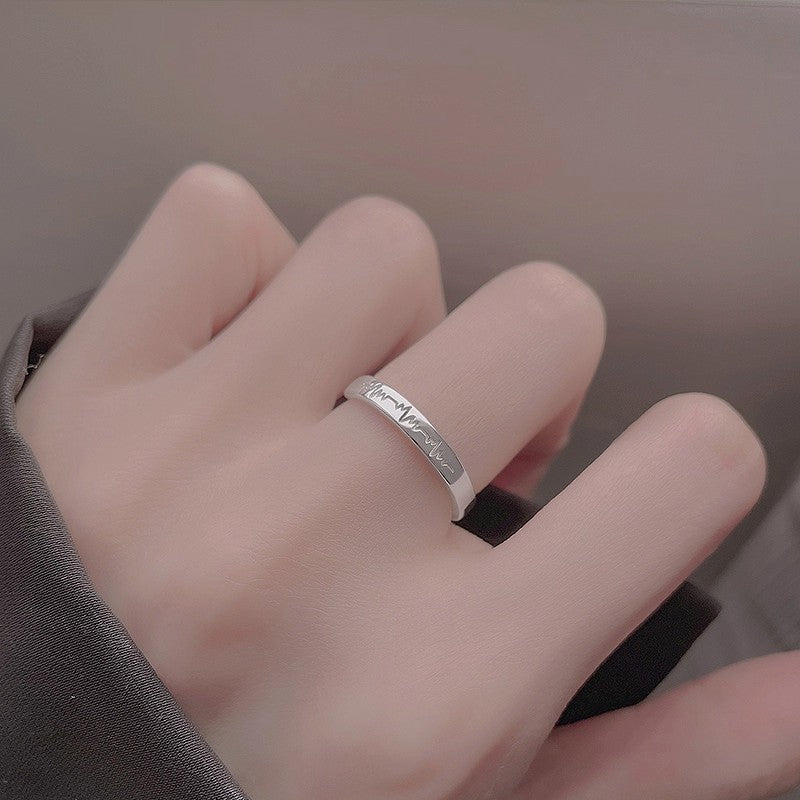 Damen Zeitloser Ring mit Herzschlag-Motiv Shop Nory