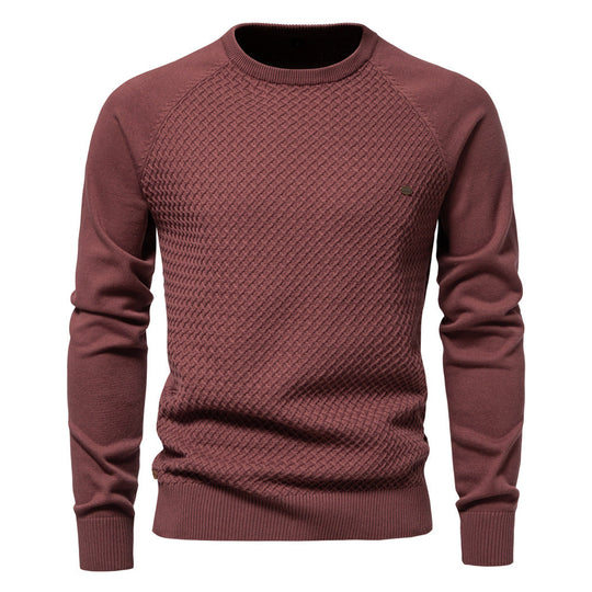 Herren Strickpullover mit modernem Strukturmuster und Rundhalsausschnitt